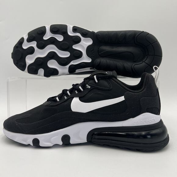 Mens Size 9 Nike Air Max 270 React Black White Sneakers CI3866 004 main image 5